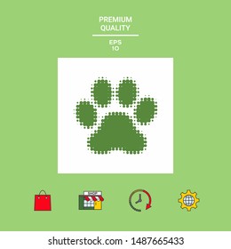 Paw - halftone logo. Graphic elements for your design