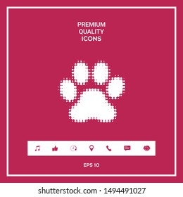 Paw - halftone logo. Graphic elements for your design