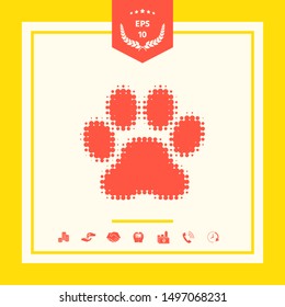 Paw - halftone logo. Graphic elements for your design