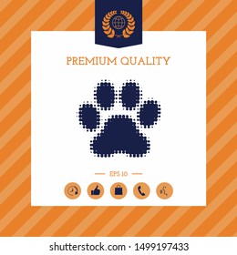 Paw - halftone logo. Graphic elements for your design