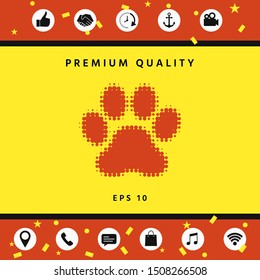 Paw - halftone logo. Graphic elements for your design