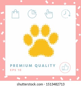 Paw - halftone logo. Graphic elements for your design