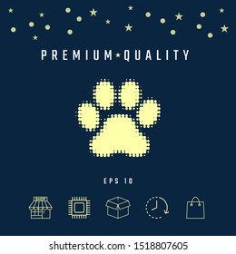 Paw - halftone logo. Graphic elements for your design