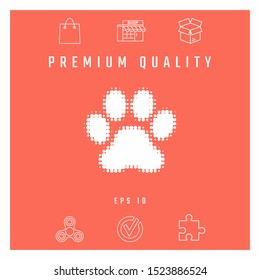 Paw - halftone logo. Graphic elements for your design