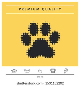 Paw - halftone logo. Graphic elements for your design