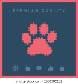 Paw - halftone logo. Graphic elements for your design