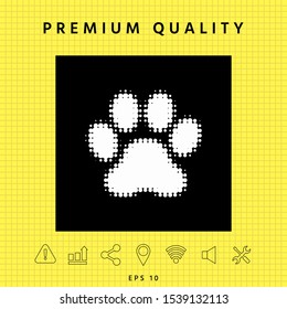 Paw - halftone logo. Graphic elements for your design
