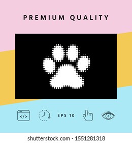Paw - halftone logo. Graphic elements for your design
