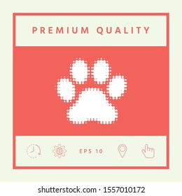 Paw - halftone logo. Graphic elements for your design