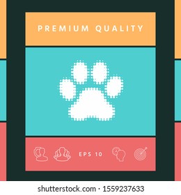 Paw - halftone logo. Graphic elements for your design