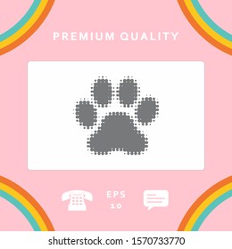 Paw - halftone logo. Graphic elements for your design