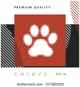 Paw - halftone logo. Graphic elements for your design
