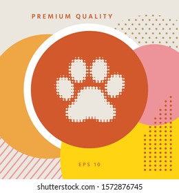 Paw - halftone logo. Graphic elements for your design