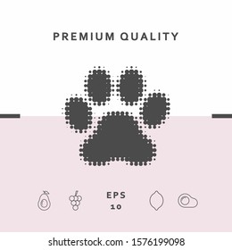 Paw - halftone logo. Graphic elements for your design