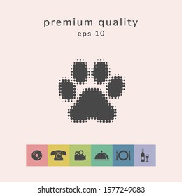 Paw - halftone logo. Graphic elements for your design