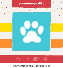 Paw - halftone logo. Graphic elements for your design