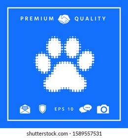 Paw - halftone logo. Graphic elements for your design