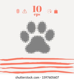 Paw - halftone logo. Graphic elements for your design
