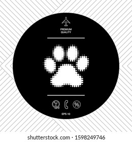 Paw - halftone logo. Graphic elements for your design