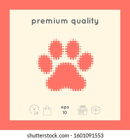 Paw - halftone logo. Graphic elements for your design