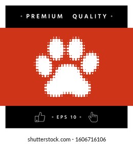 Paw - halftone logo. Graphic elements for your design