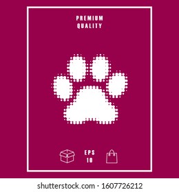 Paw - halftone logo. Graphic elements for your design