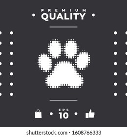 Paw - halftone logo. Graphic elements for your design