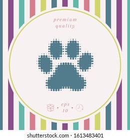 Paw - halftone logo. Graphic elements for your design