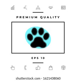 Paw - halftone logo. Graphic elements for your design