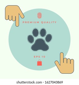 Paw - halftone logo. Graphic elements for your design