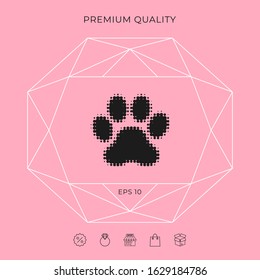 Paw - halftone logo. Graphic elements for your design