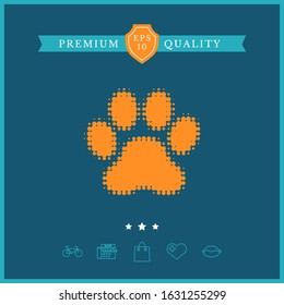 Paw - halftone logo. Graphic elements for your design