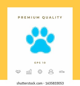 Paw - halftone logo. Graphic elements for your design