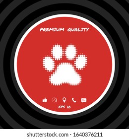 Paw - halftone logo. Graphic elements for your design