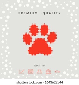 Paw - halftone logo. Graphic elements for your design