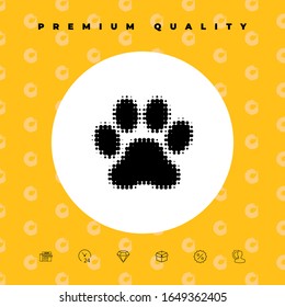 Paw - halftone logo. Graphic elements for your design