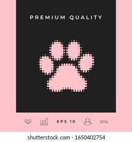 Paw - halftone logo. Graphic elements for your design