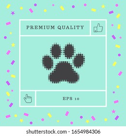 Paw - halftone logo. Graphic elements for your design