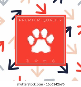 Paw - halftone logo. Graphic elements for your design