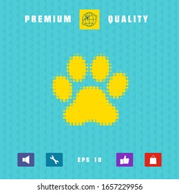 Paw - halftone logo. Graphic elements for your design