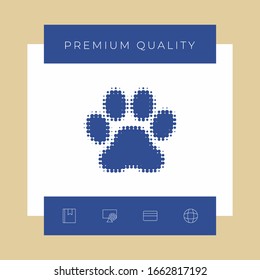 Paw - halftone logo. Graphic elements for your design