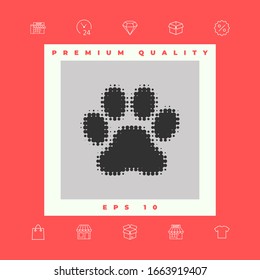 Paw - Logo auf halbem Wege. Grafische Elemente für Ihr Design