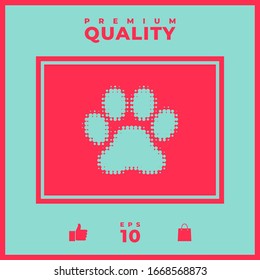 Paw - halftone logo. Graphic elements for your design