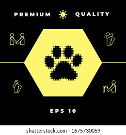 Paw - halftone logo. Graphic elements for your design