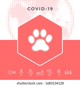 Paw - halftone logo. Graphic elements for your design