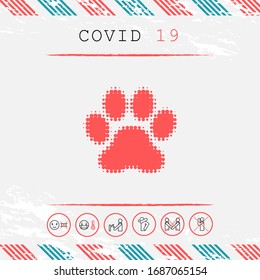 Paw - halftone logo. Graphic elements for your design