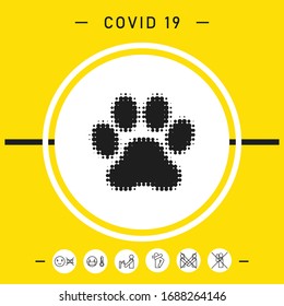 Logo de Paw - medio tono. Elementos gráficos para el diseño