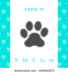 Paw - halftone logo. Graphic elements for your design