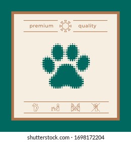 Paw - halftone logo. Graphic elements for your design