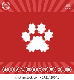 Paw - halftone logo. Graphic elements for your design